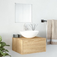  2 Piece Bathroom Furniture Set Oak Engineered Wood