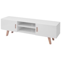  TV Stand MDF 150x35x48.5 cm High Gloss White