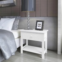  Bedside Cabinet Wood White