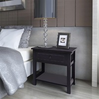  Bedside Cabinet Wood Black