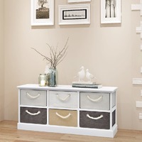  Storage Bench 6 Drawers Wood