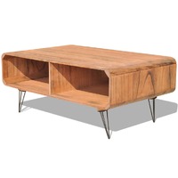  Coffee Table 90x55.5x38.5 cm Solid Paulownia Wood Brown