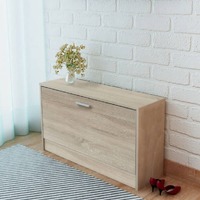  Shoe Storage Bench Oak 80x24x45 cm