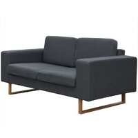  2-Seater Sofa Fabric Dark Grey