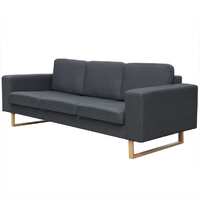  3-Seater Sofa Fabric Dark Grey