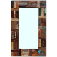  Mirror Solid Reclaimed Wood 80x50 cm