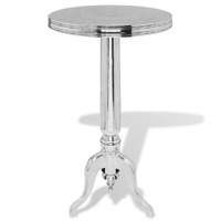  Side Table Round Aluminium Silver