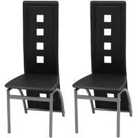 Dining Chairs 2 pcs Black Faux Leather