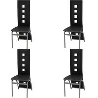  Dining Chairs 4 pcs Black Faux Leather