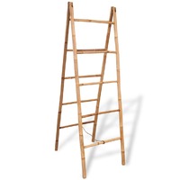  Double Towel Ladder with 5 Rungs Bamboo 50x160 cm
