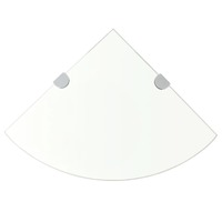  Corner Shelf with Chrome Supports Glass Clear 25x25 cm