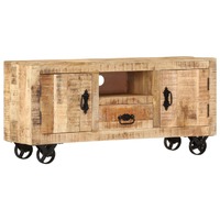  TV Cabinet Rough Mango Wood 110x30x50 cm