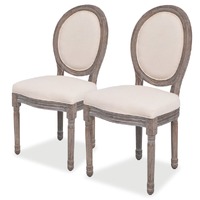  Dining Chairs 2 pcs Cream Fabric