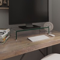  TV Stand/Monitor Riser Glass Clear 60x25x11 cm
