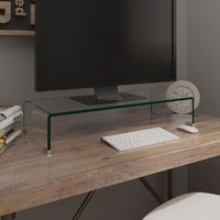  TV Stand/Monitor Riser Glass Clear 70x30x13 cm