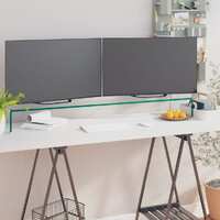  TV Stand/Monitor Riser Glass Clear 120x30x13 cm