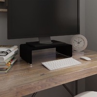  TV Stand/Monitor Riser Glass Black 40x25x11 cm