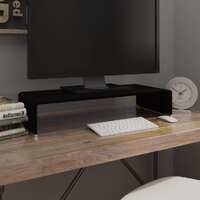  TV Stand/Monitor Riser Glass Black 70x30x13 cm