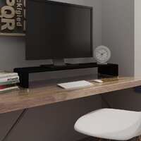  TV Stand/Monitor Riser Glass Black 100x30x13 cm
