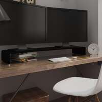  TV Stand/Monitor Riser Glass Black 120x30x13 cm