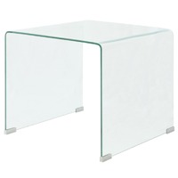  Coffee Table Tempered Glass 49.5x50x45 cm Clear