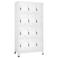  Locker Cabinet with 12 Compartments 90x45x180 cm
