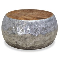  Coffee Table Aluminium Teak 60x60x30 cm
