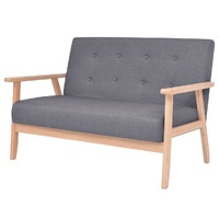  2-Seater Sofa Fabric Dark Grey