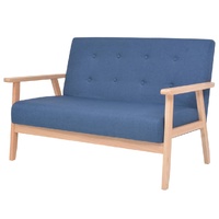  2-Seater Sofa Fabric Blue
