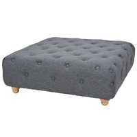  Pouffe Fabric 80x80x30 cm Dark Grey