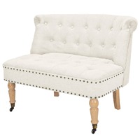  Loveseat Fabric 94x67x76 cm White