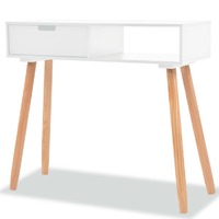  Console Table Solid Pinewood 80x30x72 cm White