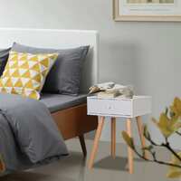  Bedside Tables 2 pcs Solid Pinewood 40x30x61 cm White