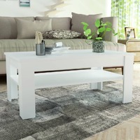  Coffee Table Engineered Wood 110x65x48 cm White