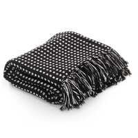  Throw Cotton Squares 220x250 cm Black