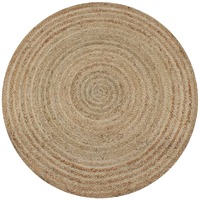  Area Rug Braided Jute 90 cm Round
