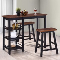  Bar Set 3 Pieces MDF Black