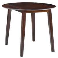  Drop-leaf Dining Table Round MDF Brown