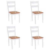  Dining Chairs 4 pcs White Solid Rubber Wood
