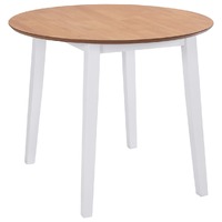  Drop-leaf Dining Table Round MDF White