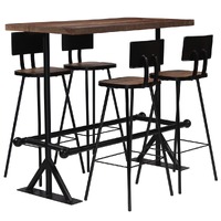  Bar Set 5 Piece Solid Reclaimed Wood