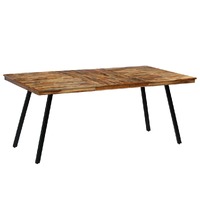  Dining Table Reclaimed Teak and Steel 180x90x76 cm