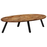  Coffee Table Solid Reclaimed Teak Oval 120x60x30 cm