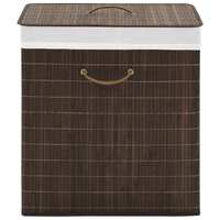  Bamboo Laundry Bin Rectangular Dark Brown