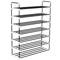  Shoe Rack with 7 Shelves Metal and Plastic Black