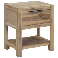  Nightstand with Drawer 40x30x48 cm Solid Acacia Wood