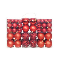  100 Piece Christmas Ball Set 3/4/6 cm Red