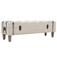  Storage Bench Solid Wood and Steel 111x34x37 cm