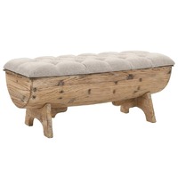  Storage Bench 103x51x44 cm Solid Wood and Fabric