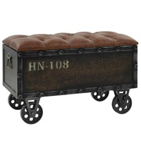  Storage Bench 80.5x41x50 cm Solid Wood and Artificial Leather